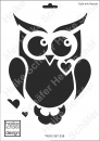 Schablone-Stencil A4 092-1358 Eule mit Herzen